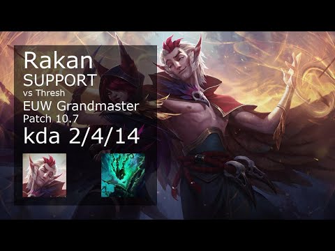 Rakan vs Thresh Support - EUW Grandmaster 2/4/14 Patch 10.7 Gameplay
