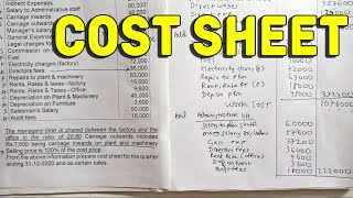 7 Cost Sheet Problem and Solution By Brijesh Sir
