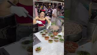 The process of setting up a stall to make and sell minced meat balls and lean meat balls