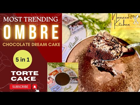 Trending Ombre Chocolate Dream Cake Recipe | 5 in 1 Torte Tin Cake by Naureen’s Kitchen