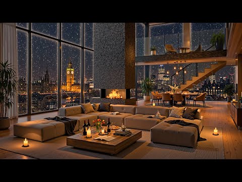 London Winter Night Vibes ❄️ Luxury Apartment with Relaxing Jazz Saxophone Music for Stress Relief
