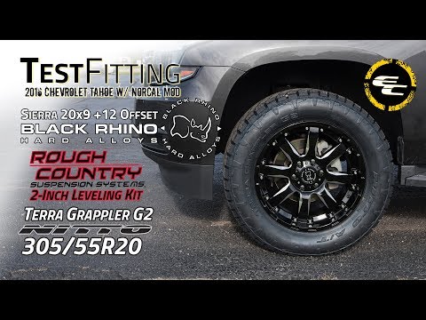 Test Fitting - Leveled 2016 Chevy Tahoe w/ NorCal Mod, 20x9 Black Rhinos, & 305/55 Nittos