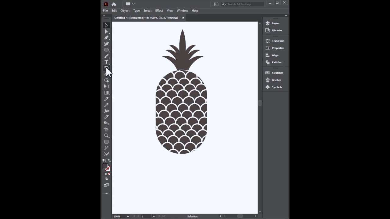 Pineapple design tutorial in Adobe illustrator...