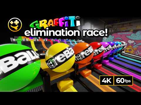 BIG Graffiti Themed Marble Elimination Race | #marbles #marblerun #marblerace #asmr #sensory