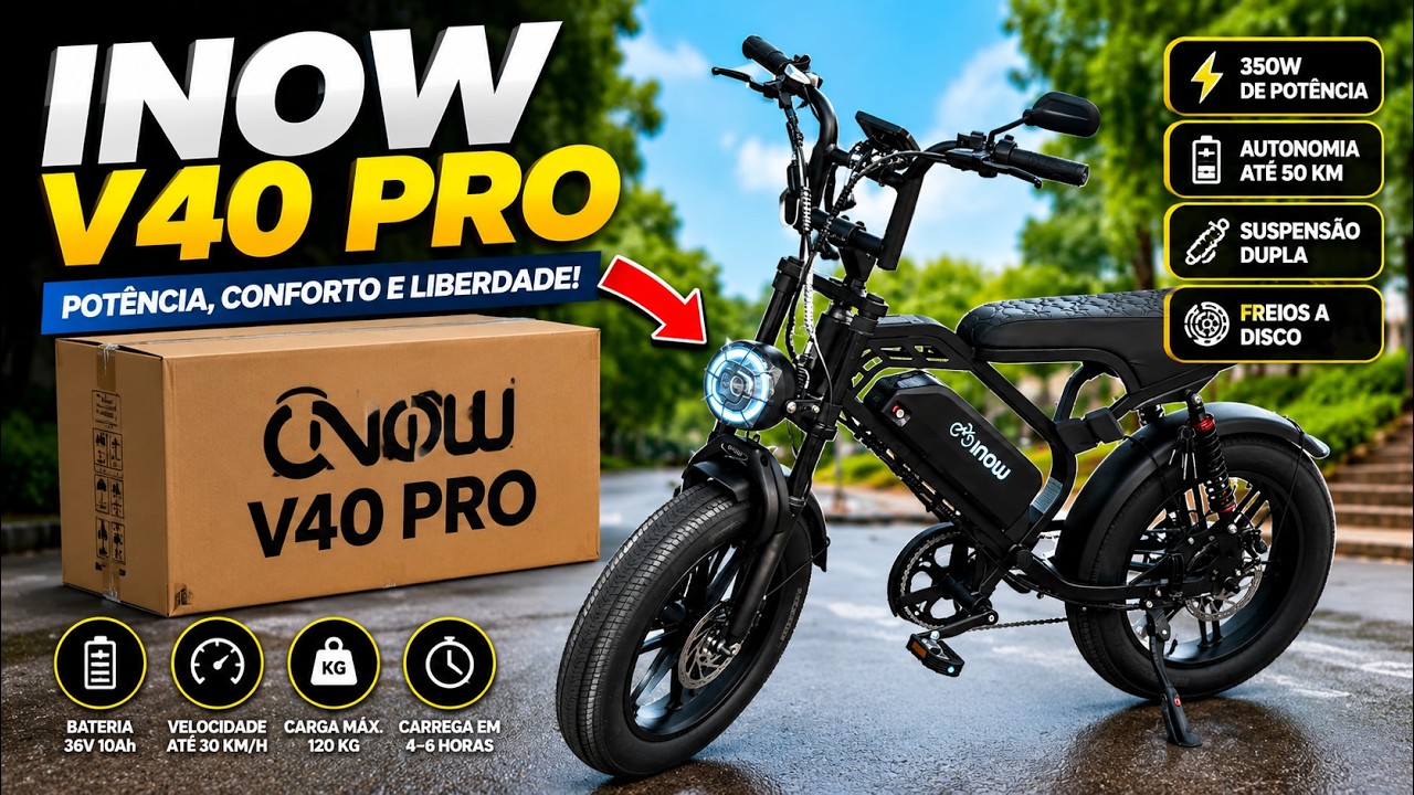 Bicicleta Elétrica INOW V40 PRO - A Melhor em 2026!