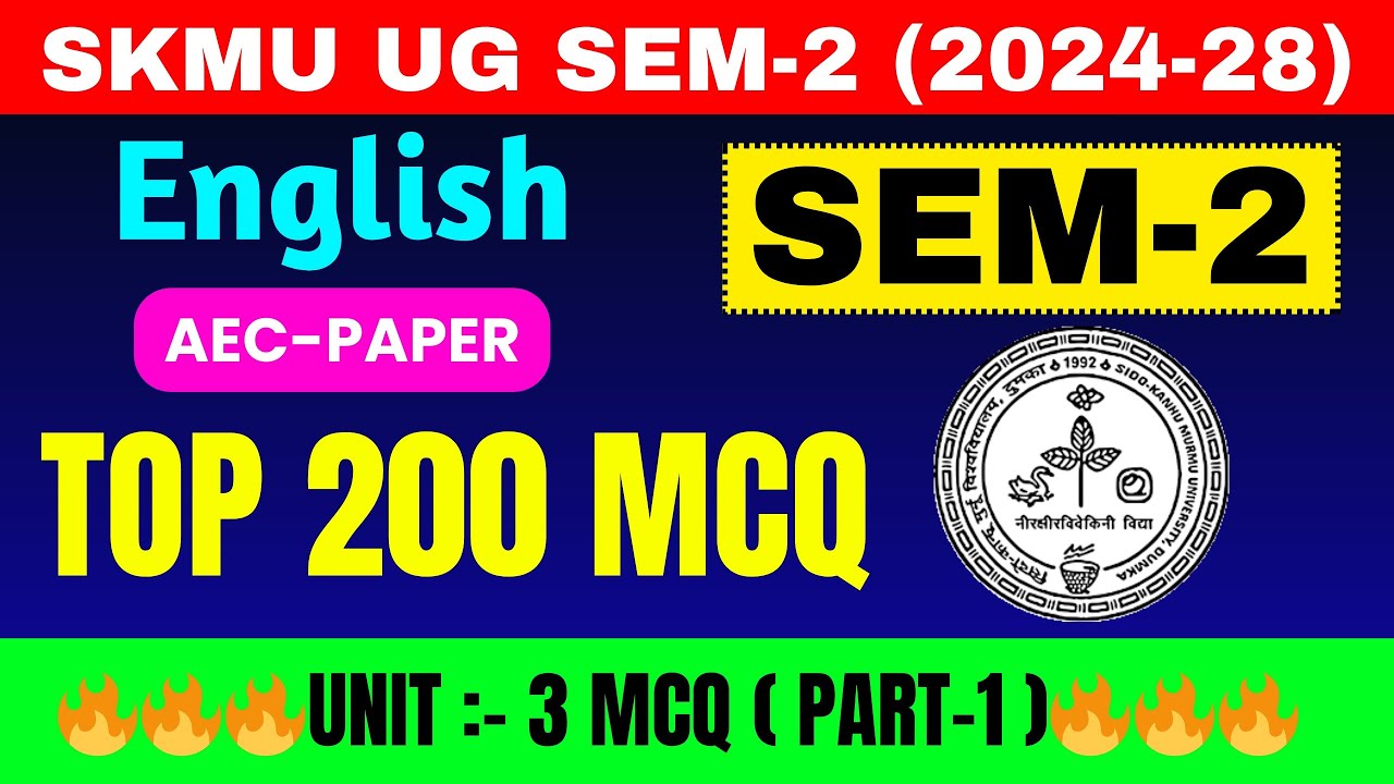AEC English 🔥 Top 200 MCQs | UG Sem-2 | Most Important Questions | Exam Special