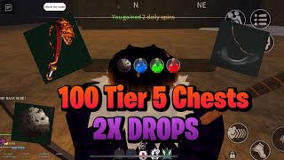 What I Got From 100 Tier 5 Chests 2x Drops (Project Slayers)