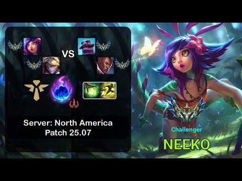 Neeko Support + Ezreal vs Braum + Lucian - NA Challenger - Patch 25.07