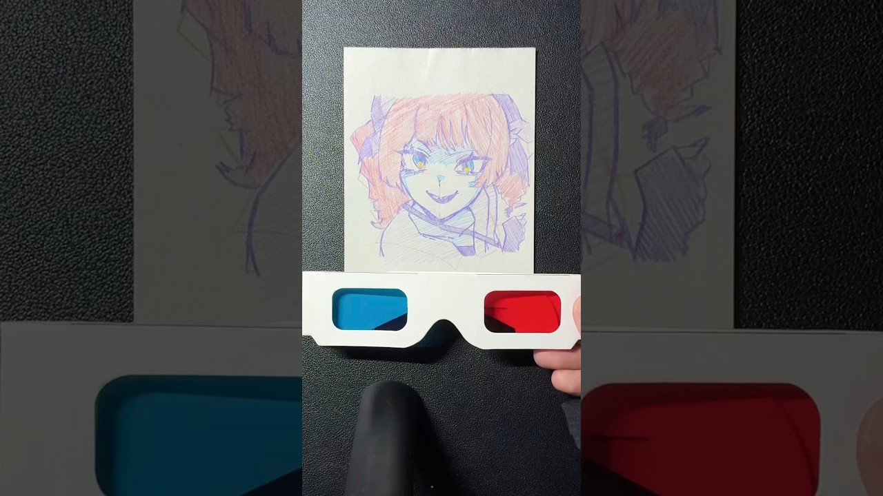 【ダダダダダル】3dメガネアート🎨重音テト＆初音ミク描いてみた✒️#ダダダダダル #初音ミク #重音テト #howtodraw #drawing #art #3dart