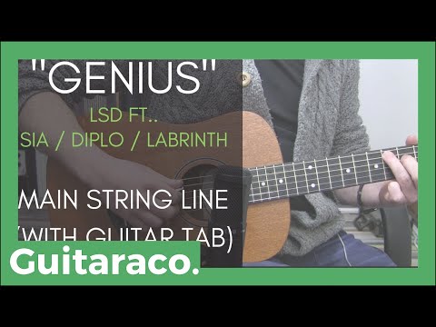 LSD - Genius ft. Sia, Diplo, Labrinth // Main String Line - Easy Guitar Tutorial