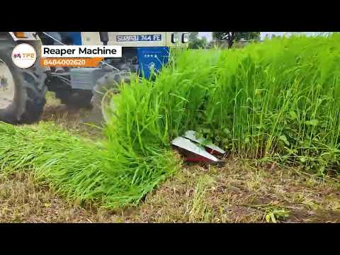 Swaraj 744 4WD with Hydraulic Reaper Machine | Fast Crop Cutting Working Demo