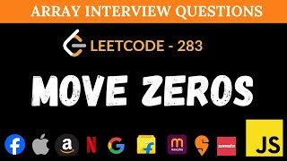 YouTube video 'Move Zeroes - Leetcode 283 - Optimal - JavaScript Solution'