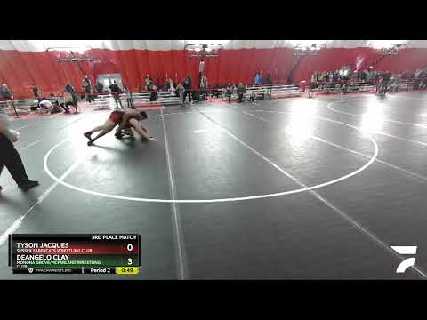 195 Lbs 3rd Place Match - Tyson Jacques, Sussex Sabercats Wrestling Club Vs Deangelo Clay, Monona