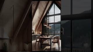 Modern wooden house in scandinavian style🤍😍🥰 #scandinavianhouse #woodenhouse #table #chair #kitchen