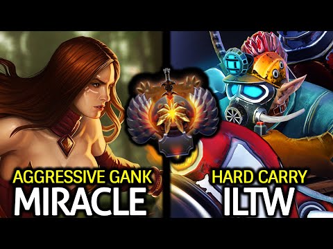 MIRACLE Lina Mid Aggressive Gank & ILTW Gyro Hard Carry Dota 2
