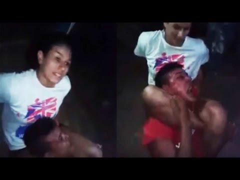 Brazilian Street Robber pleaded for life as MMA female fighter puts choke hold on him