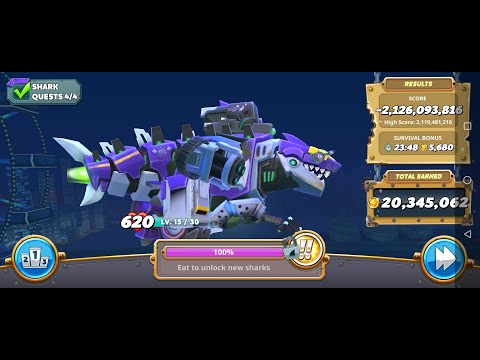 Hungry shark World Mecha Sharkjira 2 billion score