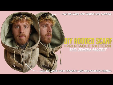 Anleitung zum Selbermachen eines Kapuzenschals/Nackenwärmers | Schritt-für-Schritt-Anleitung + dr...