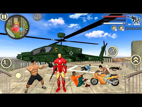 Iron Rope Hero Vice Town: New Military Helipad - Android Gameplay