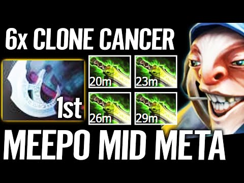 🔥 4x Ethereal Blade + Manta x6 Clones - MEEPO MID IS BACK Cancer Meta WTF 7.30 Dota 2 Pro
