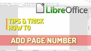 LibreOffice Writer How To Add Page Number