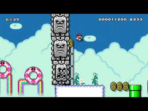 The treasure of the Thwomps! by Davii ♪ 🍄 Super Mario Maker 2 ☆Switch☆ #anu