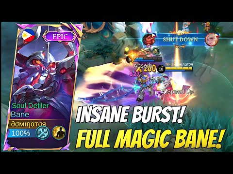 This FULL MAGIC BANE Can One-Shot Anyone Right Now! 🔥, Bane Gameplay, Bane Best Build | #mlbb