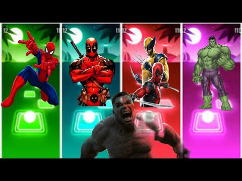 SPIDERMAN VS DEADPOOL VS DEADPOOL VS HULK TILES HOP 10000K