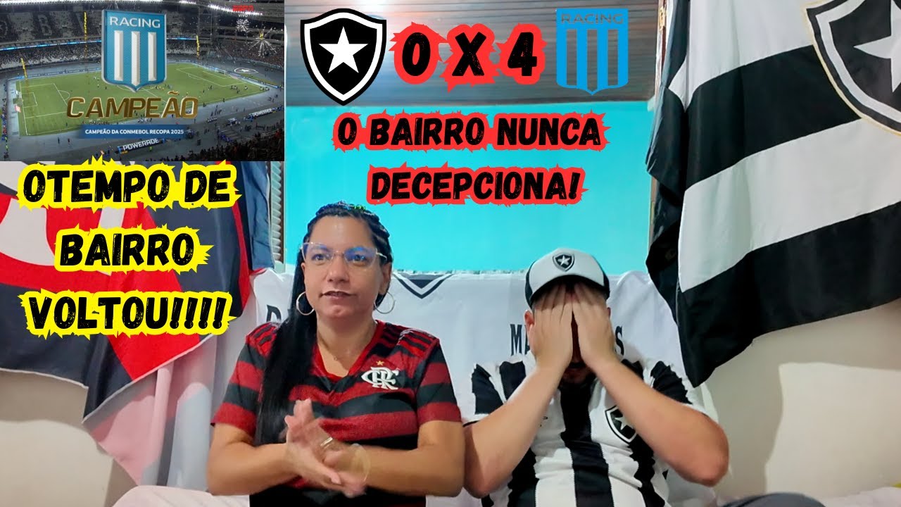 React de Botafogo 0x4 Racing, time Argentino atropela o Fogão no Tapetinho e leva Título da Recopa.