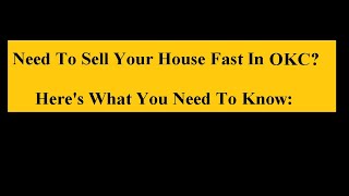 Need To Sell Your House Fast In Oklahoma City? We Buy Houses In Oklahoma City! Here