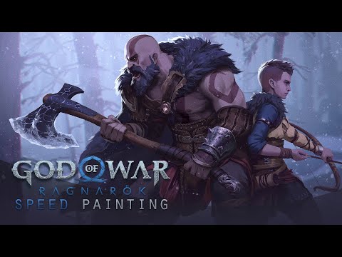 GOD OF WAR RAGNAROK  - speed painting (Time-lapse)