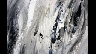 Easy Painting/Palette Knife/Black and White/ABSTRACT/Einfach Malen/Malmesser/Marble Line/ V303