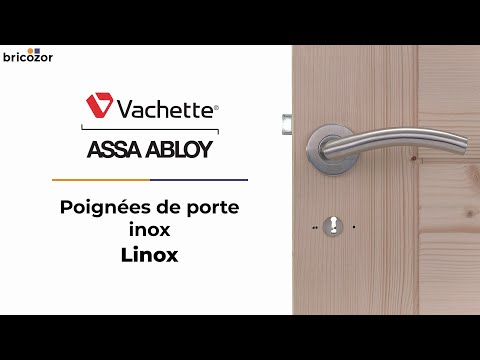 Poignées de porte sur rosaces rondes - inox - Linox VACHETTE