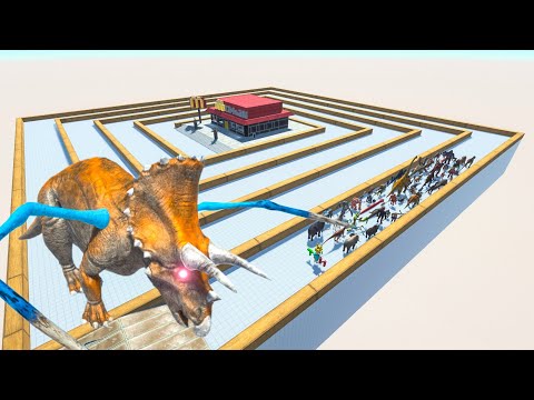 Escape From Alien Triceratops - Last Survivor - Swirl Course | Animal Revolt Battle Simulator