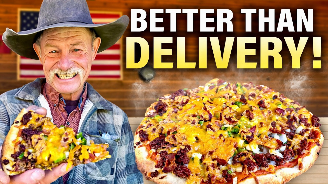 Nobody Told You Homemade Pizza Dough Takes Only 5 Minutes | Loaded Cheeseburger Pizza!