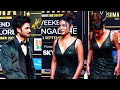 Sudheer Babu Looks Towards Priya Prakash Varrier At SIIMA Awards 2022 Red Carpet SIIMA Awards 2022