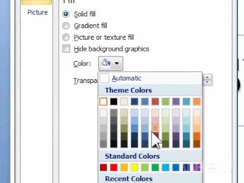 How to apply a solid fill background to a slide