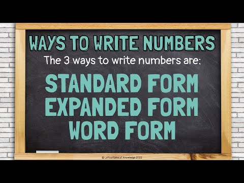 Writing Numbers in Standard, Expanded, and Word Form