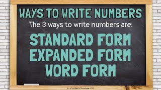 Writing Numbers in Standard, Expanded, and Word Form