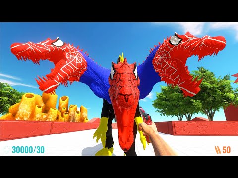 DEATH RUN vs HYDRA BATSPIDERMAN SPINOSAURUS - Animal Revolt Battle Simulator