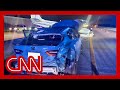 Dramatic moment plane collides with car during highway crash landing