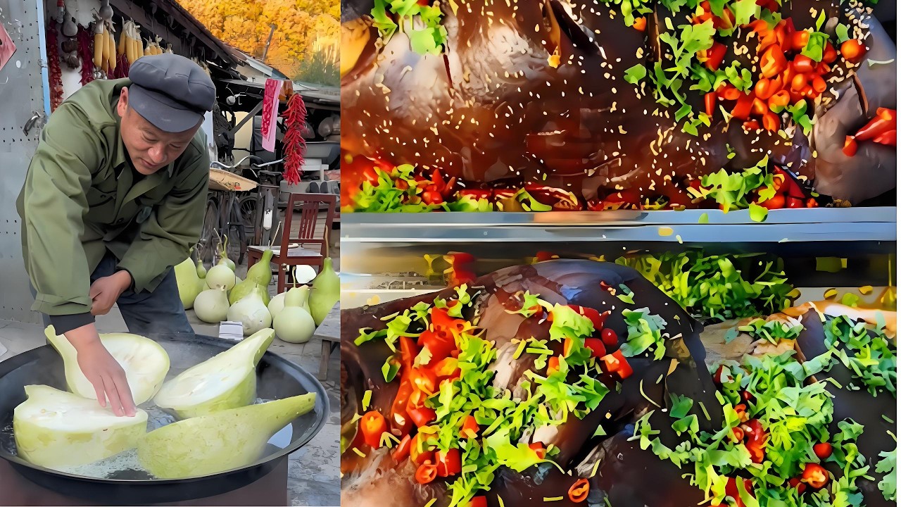 鄉村特色下酒菜，花花腸子整條吃嘎嘎香，幽默幹飯歡樂多#food #cooking #家庭菜 #delicious #美食