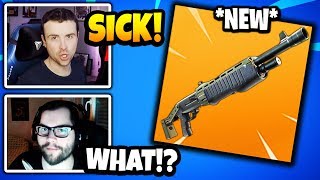streamers react to new legendary pump shotgun spas 12 in fortnite - spas shotgun fortnite