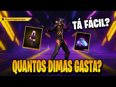 PEGANDO CONJUNTO RUGIDO DO JAGUAR E RUÍDO DA ONÇA, TOKEN ROYALE FF, NOVO EVENTO FREE FIRE