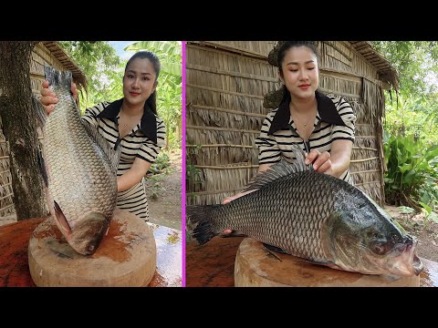 Amazing video, Cook big river fish with country style - Cooking with Sreypov