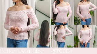 How to Crochet: Off the Shoulder Top  Pattern &