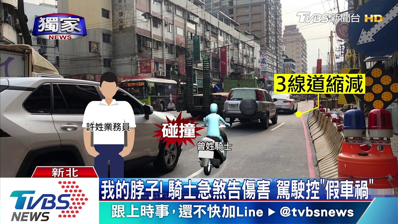 我的脖子！騎士擦撞提告　駕駛反控「假車禍」