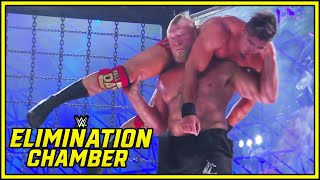 Brock Lesnar Wins WWE Title With An INSANE F5 Off The Top Of The WWE Elimination Chamber