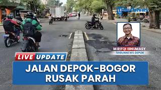 Jalan Raya Penghubung Depok-Bogor Rusak Parah hingga Lubang Menganga, Rawan Kecelakaan