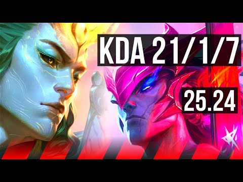 ZAAHEN vs YONE (TOP) | Good KDA: 21/1/7, 49K damage | EUW Master | 25.24